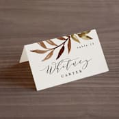 "botanical portrait" - Place Cards in Leather by Kate Ahn - Folded with Free Guest Printing