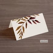 "botanical portrait" - Place Cards in Leather by Kate Ahn - Folded Back of Card