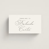 "Organza" - Place Cards in Linen by Jill Means - Front with Free Guest Printing