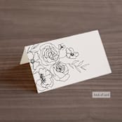 "stylist script" - Place Cards in Ivory by Cass Loh - Folded Back of Card