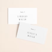 "Narrative" - Place Cards in Frost by Jennifer Wick - Front with Free Guest Printing