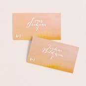 "Ombre" - Place Cards in Orange by Dean Street - Front with Free Guest Printing