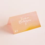 "Ombre" - Place Cards in Orange by Dean Street - Folded with Free Guest Printing