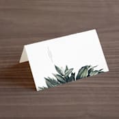 "Vintage Botanicals" - Place Cards in Sage by GeekInk Design - Blank front