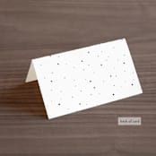 "Vintage Botanicals" - Place Cards in Sage by GeekInk Design - Folded Back of Card