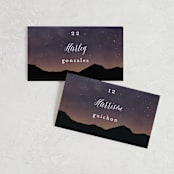 "Starry Skies" - Place Cards in Twilight by Kelly Schmidt - Front with Free Guest Printing