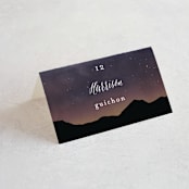 "Starry Skies" - Place Cards in Twilight by Kelly Schmidt - Folded with Free Guest Printing