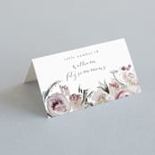 "romantic bouquet" - Place Cards in Plum by Phrosné Barwood - Folded with Free Guest Printing