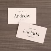 "SoHo" - Place Cards in Blush by Hudson meet Rose - Front with Free Guest Printing
