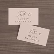 "Delicate monogram" - Place Cards in Blush by Lucrecia Caporale - Front with Free Guest Printing