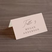 "Delicate monogram" - Place Cards in Blush by Lucrecia Caporale - Folded with Free Guest Printing