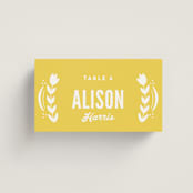 "Pretty Picado" - Place Cards in Sunshine by Jessie Steury - Front with Free Guest Printing