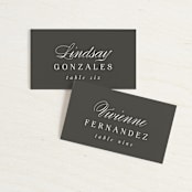 "And here we are" - Place Cards in Marble by Lea Delaveris - Front with Free Guest Printing