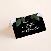 "Heirloom Roses" - Place Cards in Ebony by Jill Means - Folded with Free Guest Printing