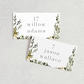"We Walk Together" - Place Cards in Evergreen by Petra Kern - Front with Free Guest Printing