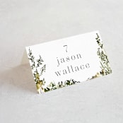 "We Walk Together" - Place Cards in Evergreen by Petra Kern - Folded with Free Guest Printing