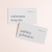"Align" - Place Cards in Linen by JoAnn Jinks - Front with Free Guest Printing