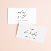 "Slate" - Place Cards in Bridal Veil by Up Up Creative - Front with Free Guest Printing