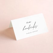 "Slate" - Place Cards in Bridal Veil by Up Up Creative - Folded with Free Guest Printing