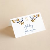 "modern folk" - Place Cards in Blush by GeekInk Design - Folded with Free Guest Printing