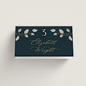 "Deco Garden" - Place Cards in Dusk by GeekInk Design - Folded with Free Guest Printing
