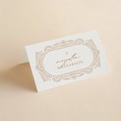 "Timeless" - Place Cards in Terracotta by Jen Owens - Folded with Free Guest Printing