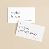 "Split Line" - Place Cards in Black Tie by Amy Payne - Front with Free Guest Printing