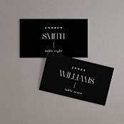 "Modern Type" - Place Cards in Moon by Heather Cairl - Front with Free Guest Printing
