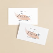 "Cascading Floral" - Place Cards in Lagoon by Corinne Malesic - Front with Free Guest Printing