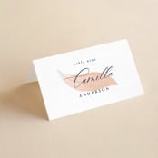 "Cascading Floral" - Place Cards in Lagoon by Corinne Malesic - Folded with Free Guest Printing