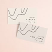 "Wavy" - Place Cards in Jet by Jen Owens - Front with Free Guest Printing
