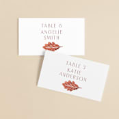 "Watercolor Fallen Leaves" - Place Cards in Copper by Katharine Watson - Front with Free Guest Printing