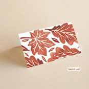 "Watercolor Fallen Leaves" - Place Cards in Copper by Katharine Watson - Folded Back of Card