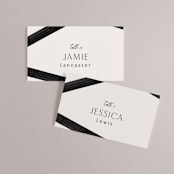 "Inky" - Place Cards in Onyx by Inkblot Design - Front with Free Guest Printing