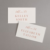 "Center Crest" - Place Cards in Sweet Potato by Alethea and Ruth - Front with Free Guest Printing
