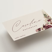 "Dried Floral Wreath" - Place Cards in Cabernet by Erin Deegan - Detail