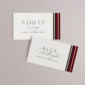 "Holiday Tartan" - Place Cards in Cranberry by Erin Deegan - Front with Free Guest Printing