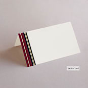 "Holiday Tartan" - Place Cards in Cranberry by Erin Deegan - Folded Back of Card