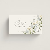 "Fleur" - Place Cards in Lily by Everett Paper Goods - Front with Free Guest Printing