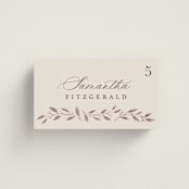 "Delicate monogram" - Place Cards in Ecru by Hooray Creative - Front with Free Guest Printing