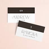 "Arcadia" - Place Cards in Noir by Olivia Raufman - Front with Free Guest Printing