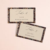 "Autumn Stroll" - Place Cards in Moody by Erin German - Front with Free Guest Printing