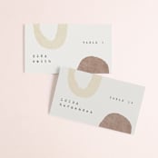 "Minimalist Shapes" - Place Cards in Natural by Heather Cairl - Front with Free Guest Printing