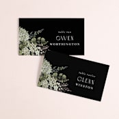 "A Wedding in the Garden" - Place Cards in Charcoal by Chris Griffith - Front with Free Guest Printing