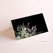 "A Wedding in the Garden" - Place Cards in Charcoal by Chris Griffith - Folded Back of Card