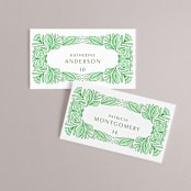 "Ornate" - Place Cards in Sage by Jen Owens - Front with Free Guest Printing
