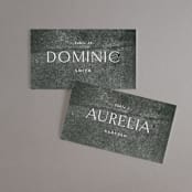 "Halcyon" - Place Cards in Dove by Olivia Kanaley Inman - Front with Free Guest Printing