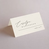 "Violet " - Place Cards in Linen by Kelly Schmidt - Folded with Free Guest Printing