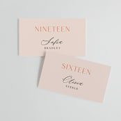 "ampersand names" - Place Cards in Carrot by Lori Wemple - Front with Free Guest Printing