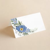 "Botanical Swag" - Place Cards in Periwinkle by Susan Moyal - Blank front